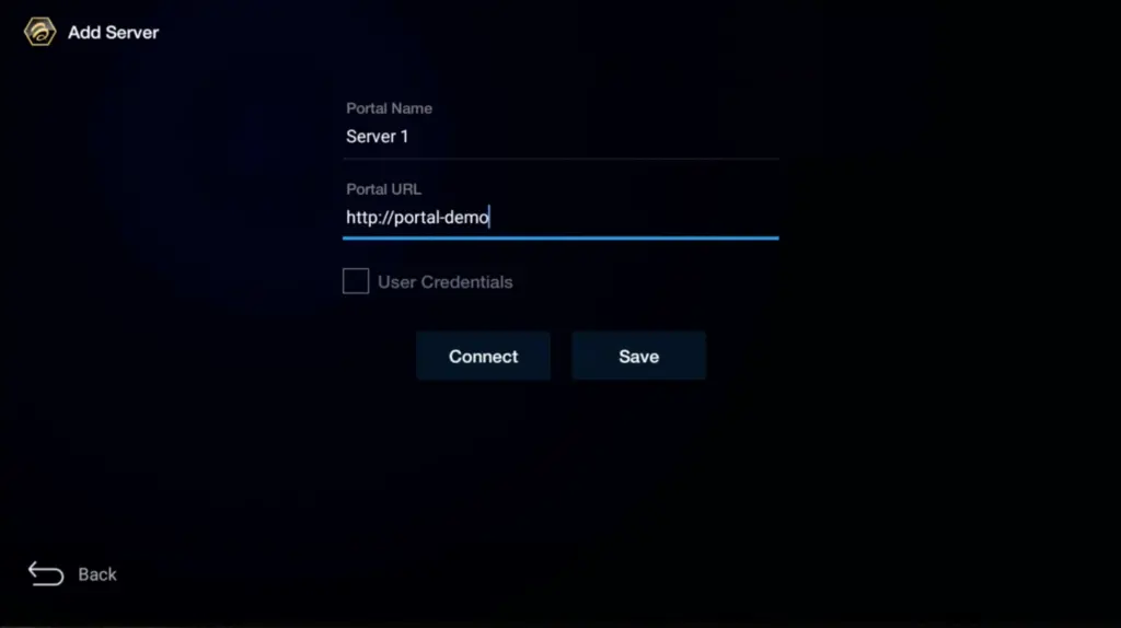 BuzzTV Server Settings menu showing Server Line and MAC Server
