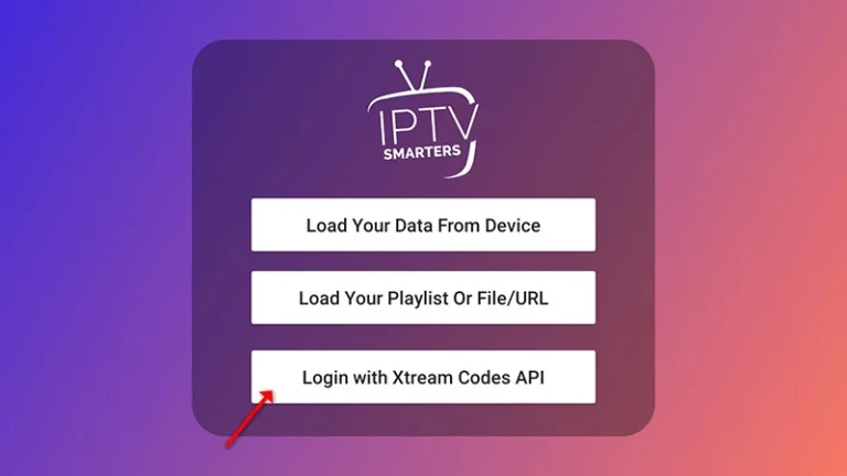 Select Login with Xtream Codes API on IPTV Smarters Pro