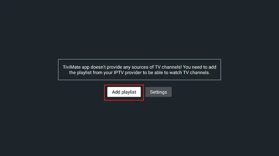 Select Add playlist on TiviMate