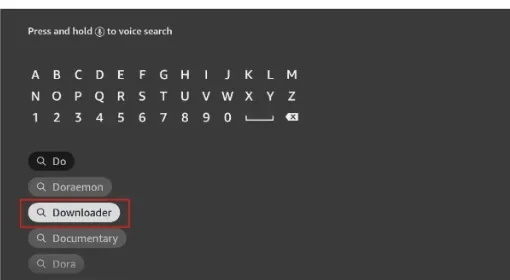 Select Downloader from suggestions